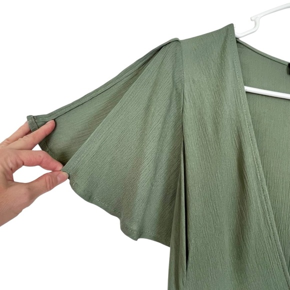 NWOT Lulus Sage Green Maxi Wrap Around Dress Feminine Soft Girl Romantic Size XS - Picture 6 of 12